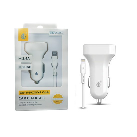 ONE PLUS A6262 CAR LIGHTER CHARGER WITH IP6 / 7/8 / XS / XR CABLE, 2USB, 2.4A BRANCO ( 2002181 ) ONE PLUS A6262 CAR LIGHTER CHARGER WITH IP6 / 7/8 / XS / XR CABLE, 2USB, 2.4A BRANCO ( 2002181 )